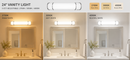 24" LED Vanity Light - 3CCT- 28W- Nickel